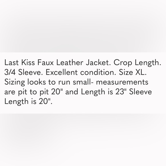 Last Kiss Faux Leather Jacket - Picture 5 of 5